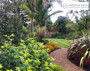 Modern backyard with NZ natives