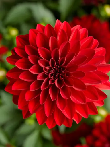 Dahlia Singer red flower.