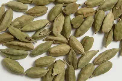 Elettaria cardamomum seed pods.